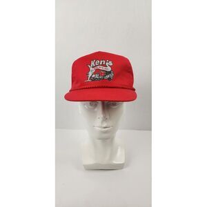 Vintage Red Hat Cap Snapback Ken's Redi-Mix Inc Shark